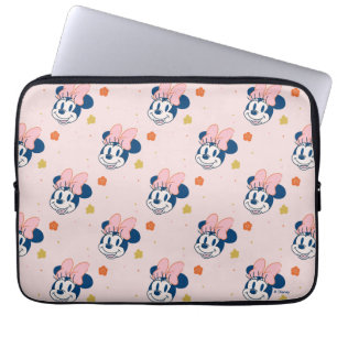 Smiling Minnie Mouse Floral Pattern Laptop Sleeve