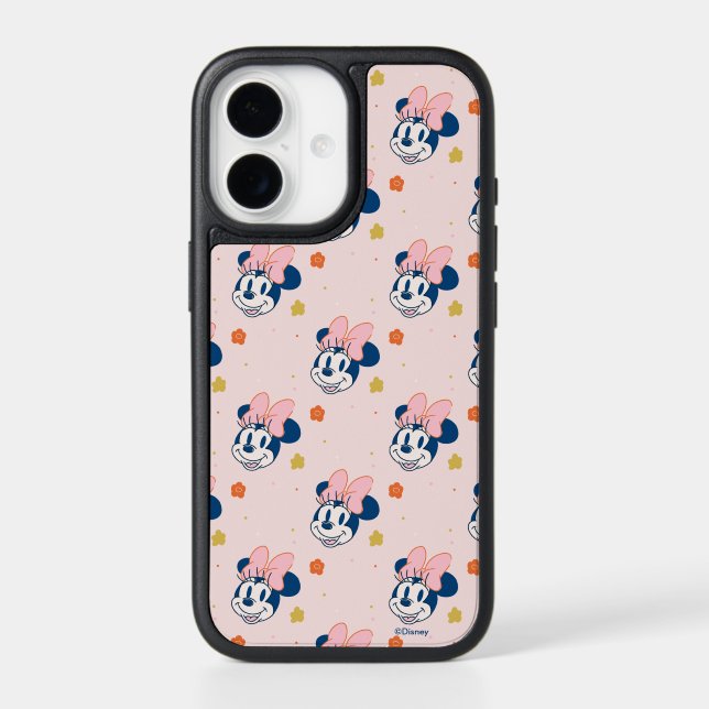 Smiling Minnie Mouse Floral Pattern Otterbox iPhone Case (Back)