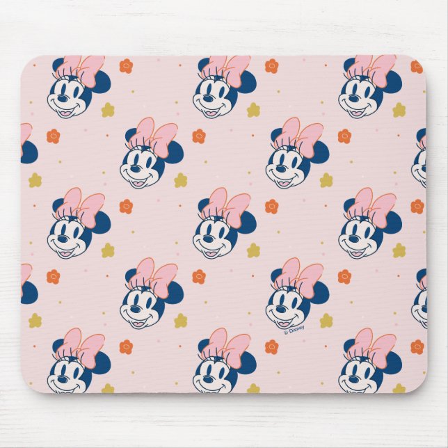 Smiling Minnie Mouse Floral Pattern Pad (Front)