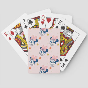 Smiling Minnie Mouse Floral Pattern Poker Cards