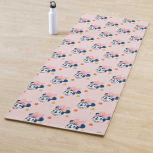 Smiling Minnie Mouse Floral Pattern Yoga Mat