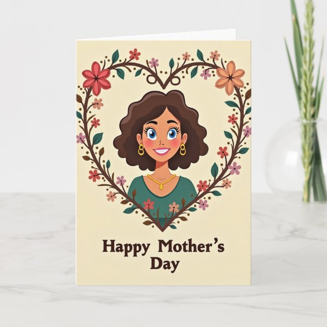 Smiling Mom Portrait Day Card (Front)