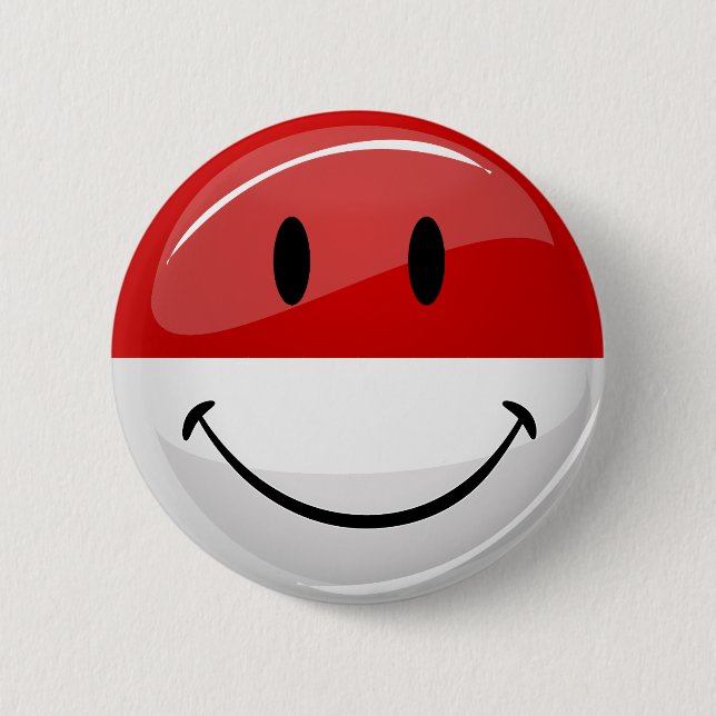 Smiling Monaco Flag Pinback Button (Front)