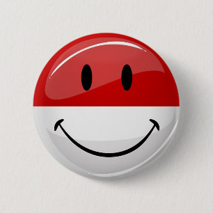 Smiling Monaco Flag Pinback Button