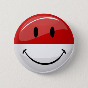 Smiling Monaco Flag Pinback Button