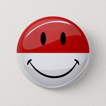 Smiling Monaco Flag Pinback Button by HappyPlanetShop at Zazzle