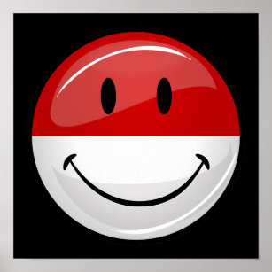 Smiling Monaco Flag Poster