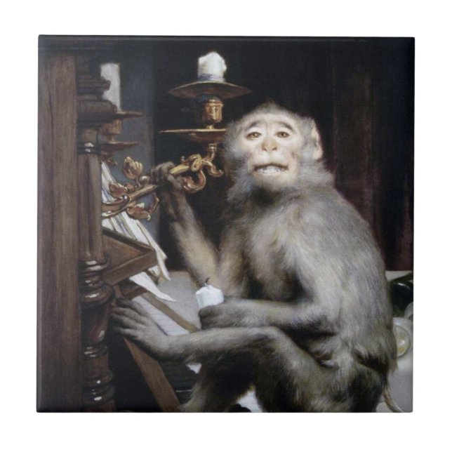 Smiling Monkey Ceramic Tile (Front)