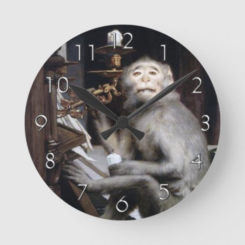 Smiling Monkey Round Clock