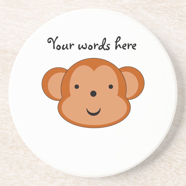 Smiling monkey sandstone coaster (Front)