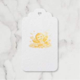 Smiling Monkey with Big Eyes Playful Tropical Foil Gift Tags
