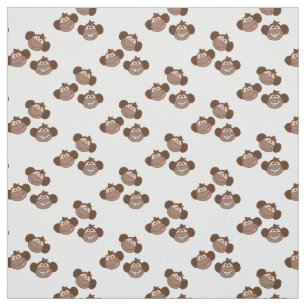 Smiling monkeys fabric
