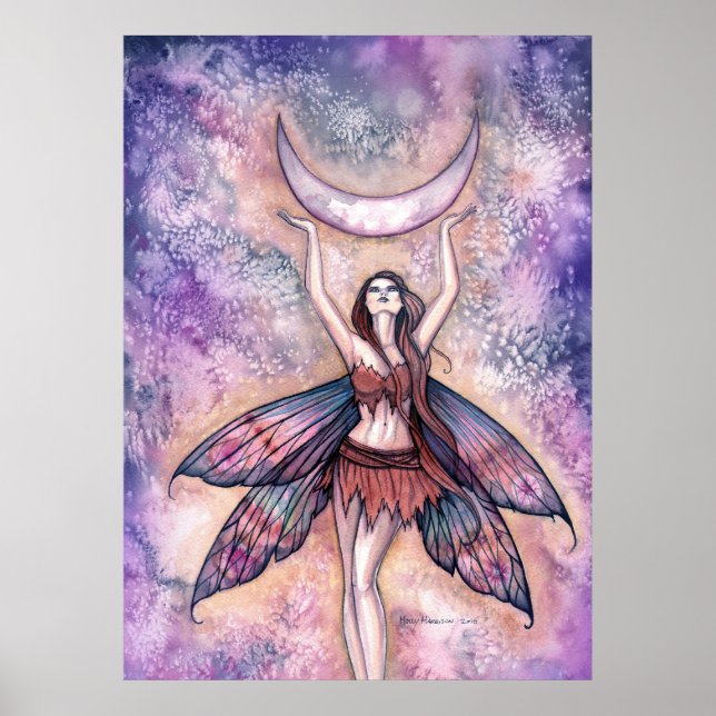 Smiling Moon Fairy Art Poster by Molly Harrison (Front)