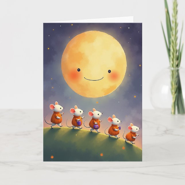 Smiling Moons Night Walk Card (Front)