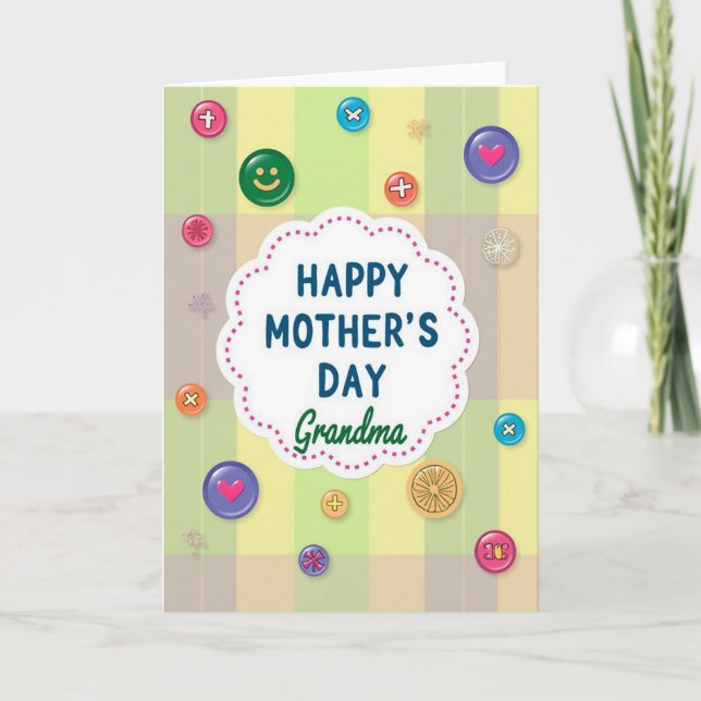 Smiling Mothers Day Icon Card (Front)