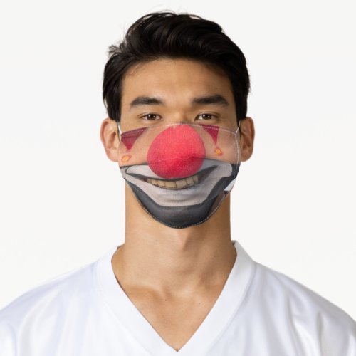 Smiling Mouth Clown Nose Funny Clown Adult Cloth Face Mask