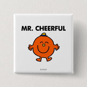 Smiling Mr. Cheerful Pinback Button
