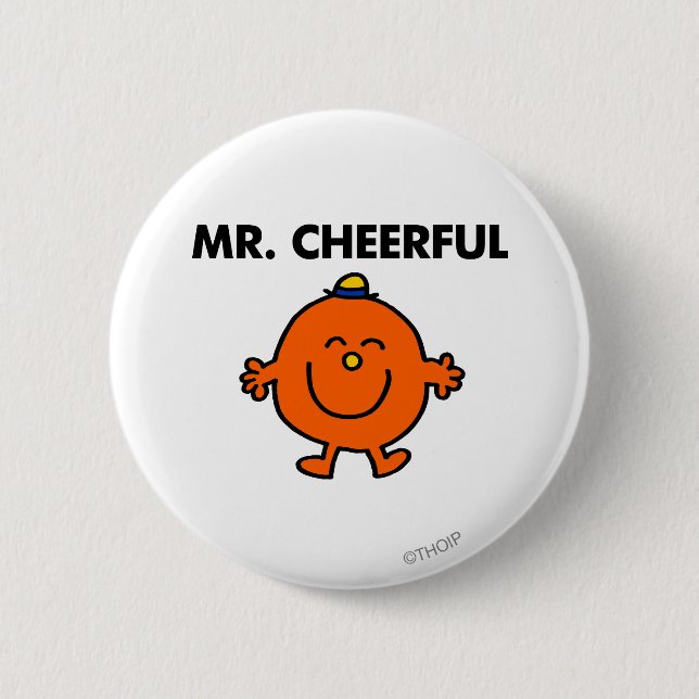 Smiling Mr. Cheerful Pinback Button (Front)
