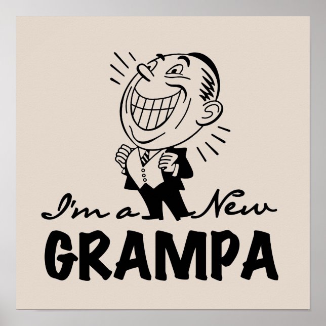 Smiling New Grampa T-shirts and Gifts Poster (Front)