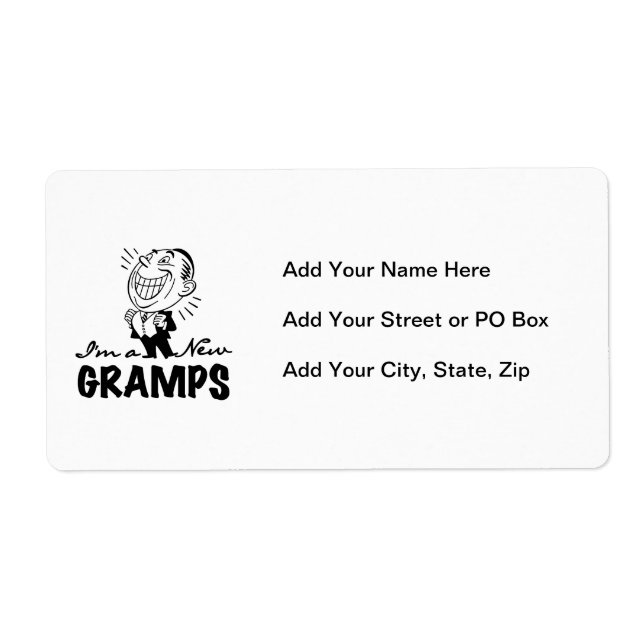 Smiling New Gramps T-shirts and Gifts Label (Front)