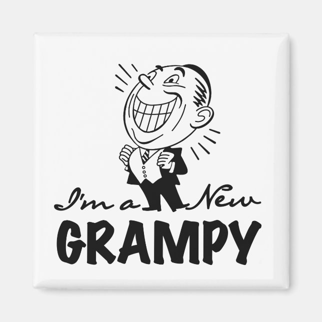 Smiling New Grampy T-shirts and Gifts Magnet (Front)