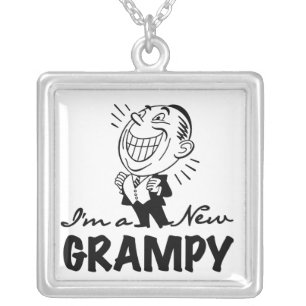 Smiling New Grampy T-shirts and Gifts Silver Plated Necklace