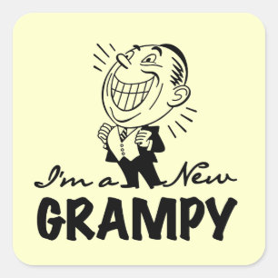 Smiling New Grampy T-shirts and Gifts Square Sticker