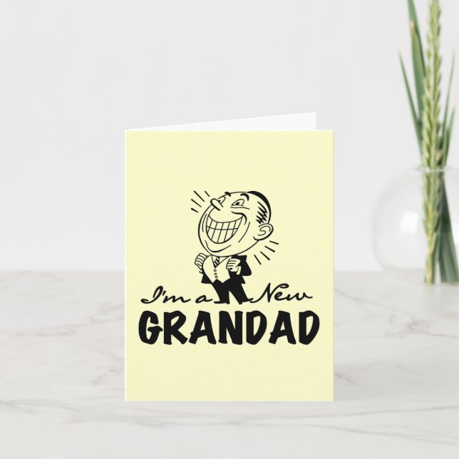 Smiling New Grandad T-shirts and Gifts Card (Front)