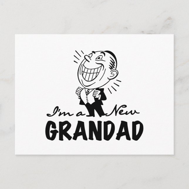 Smiling New Grandad T-shirts and Gifts Postcard (Front)