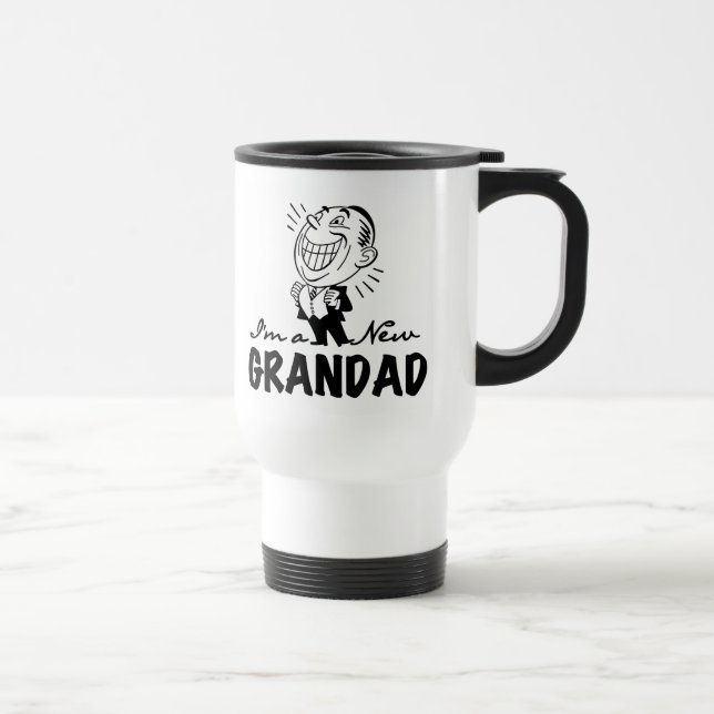 Smiling New Grandad T-shirts and Gifts Travel Mug (Right)