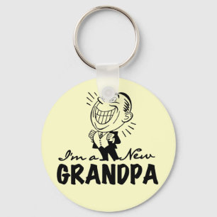 Smiling New Grandpa T-shirts and Gifts Keychain