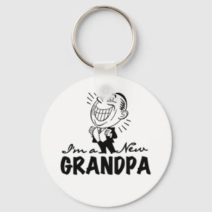 Smiling New Grandpa T-shirts and Gifts Keychain