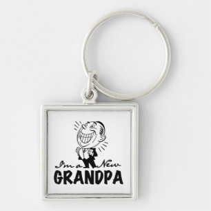Smiling New Grandpa T-shirts and Gifts Keychain