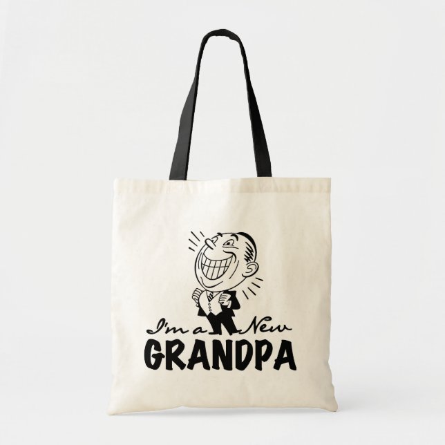 Smiling New Grandpa T-shirts and Gifts Tote Bag (Front)