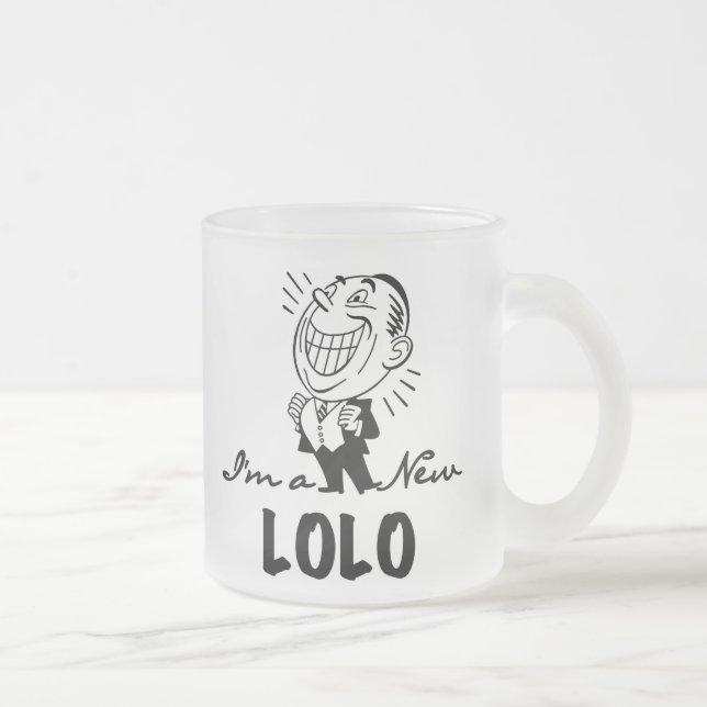 Smiling New Lolo T-shirts and Gifts Frosted Glass Coffee Mug (Right)