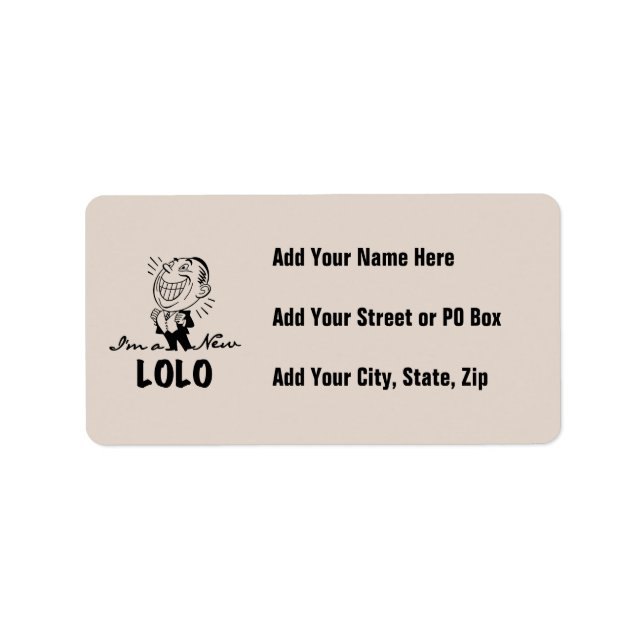 Smiling New Lolo T-shirts and Gifts Label (Front)