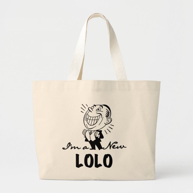 Smiling New Lolo T-shirts and Gifts Large Tote Bag (Front)