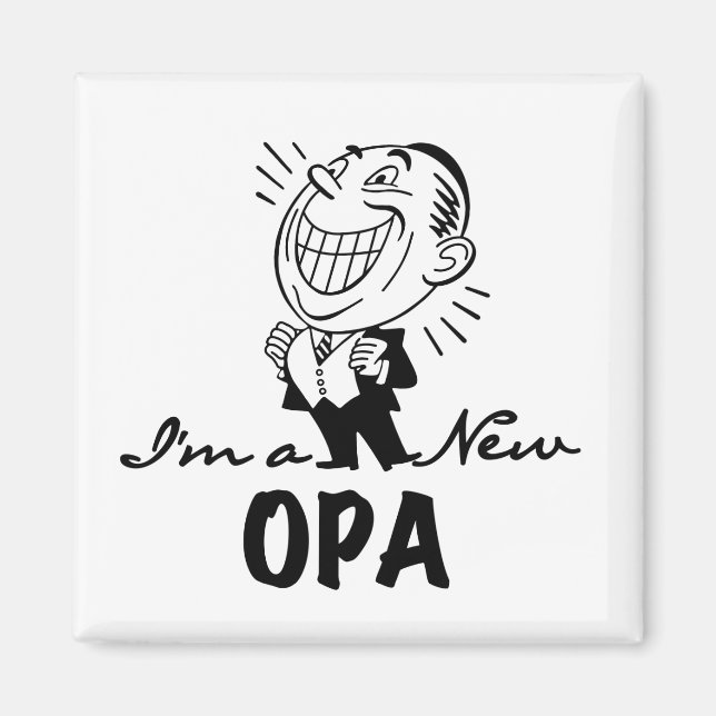 Smiling New Opa T-shirts and Gifts Magnet (Front)