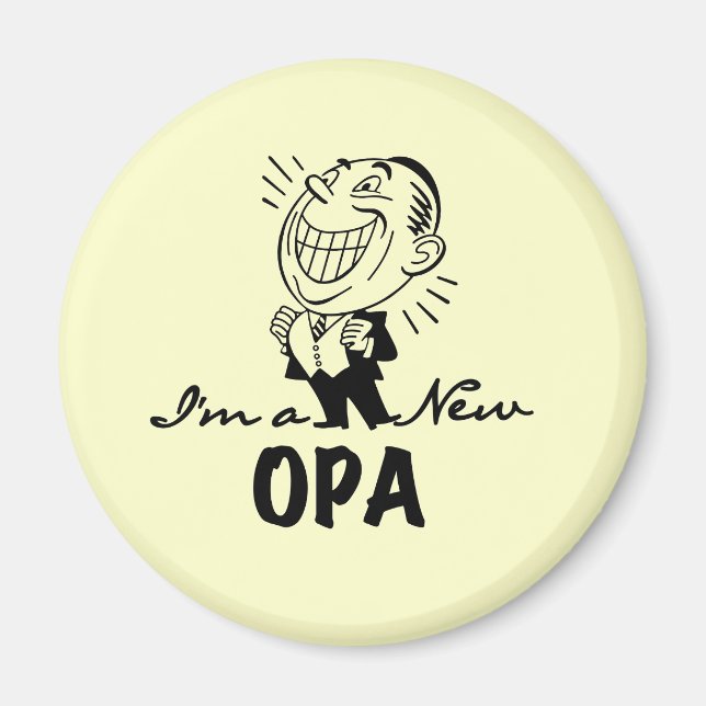 Smiling New Opa T-shirts and Gifts Magnet (Front)