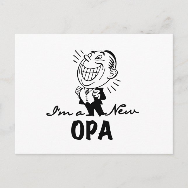 Smiling New Opa T-shirts and Gifts Postcard (Front)