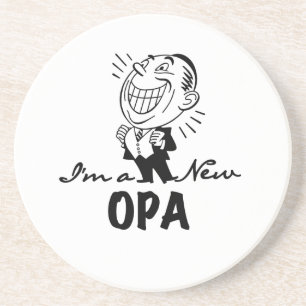 Smiling New Opa T-shirts and Gifts Sandstone Coaster