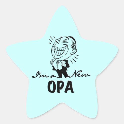 Smiling New Opa T_shirts and Gifts Star Sticker