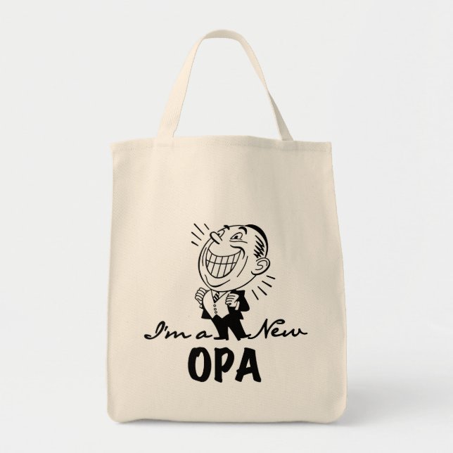 Smiling New Opa T-shirts and Gifts Tote Bag (Front)