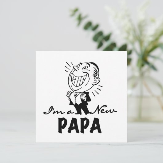 Smiling New Papa T-shirts and Gifts (Standing Front)