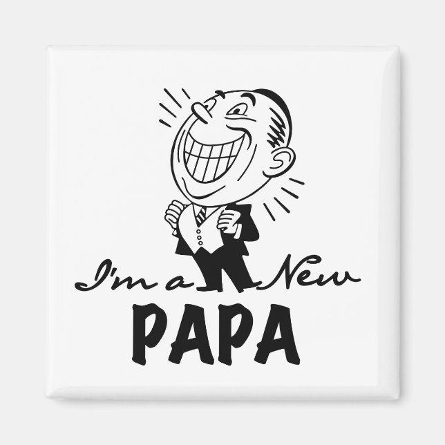 Smiling New Papa T-shirts and Gifts Magnet (Front)