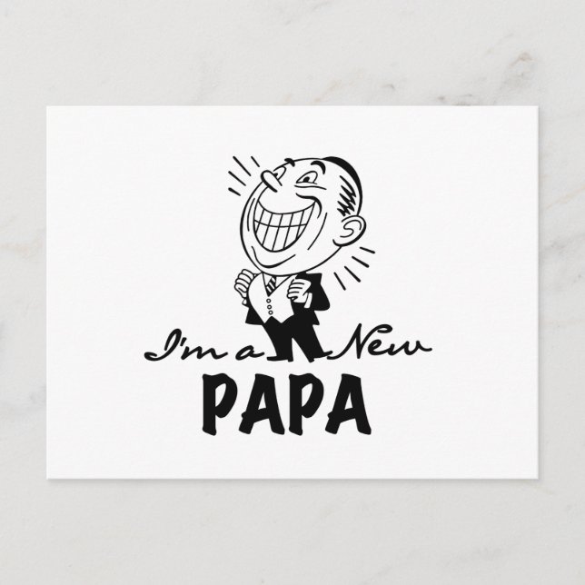 Smiling New Papa T-shirts and Gifts Postcard (Front)