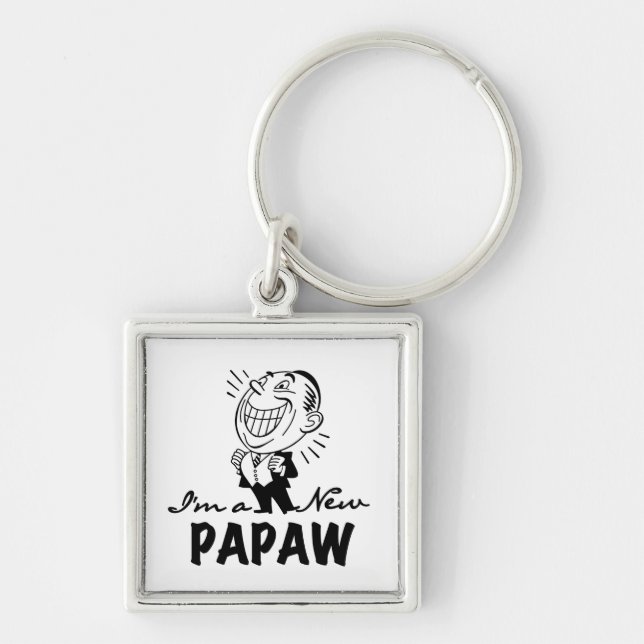 Smiling New Papaw Tshirts and Gifts Keychain (Front)