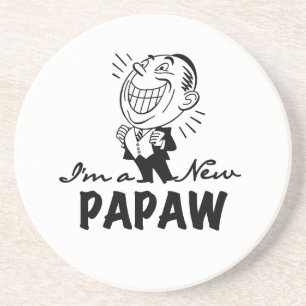 Smiling New Papaw Tshirts and Gifts Sandstone Coaster