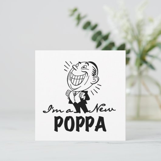 Smiling New Poppa T-shirts and Gifts (Standing Front)