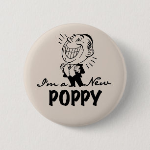 Smiling New Poppy T-shirts and Gifts Button